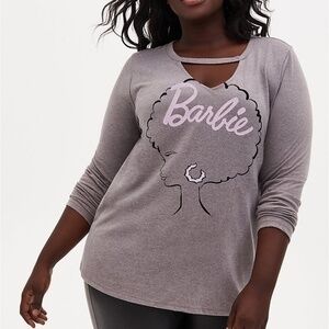 Torrid Barbie Long Sleeve Choker Top Blouse sz 10 or 00